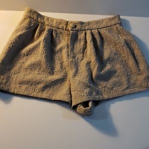 Free People Anthropologie taupe embossed shorts